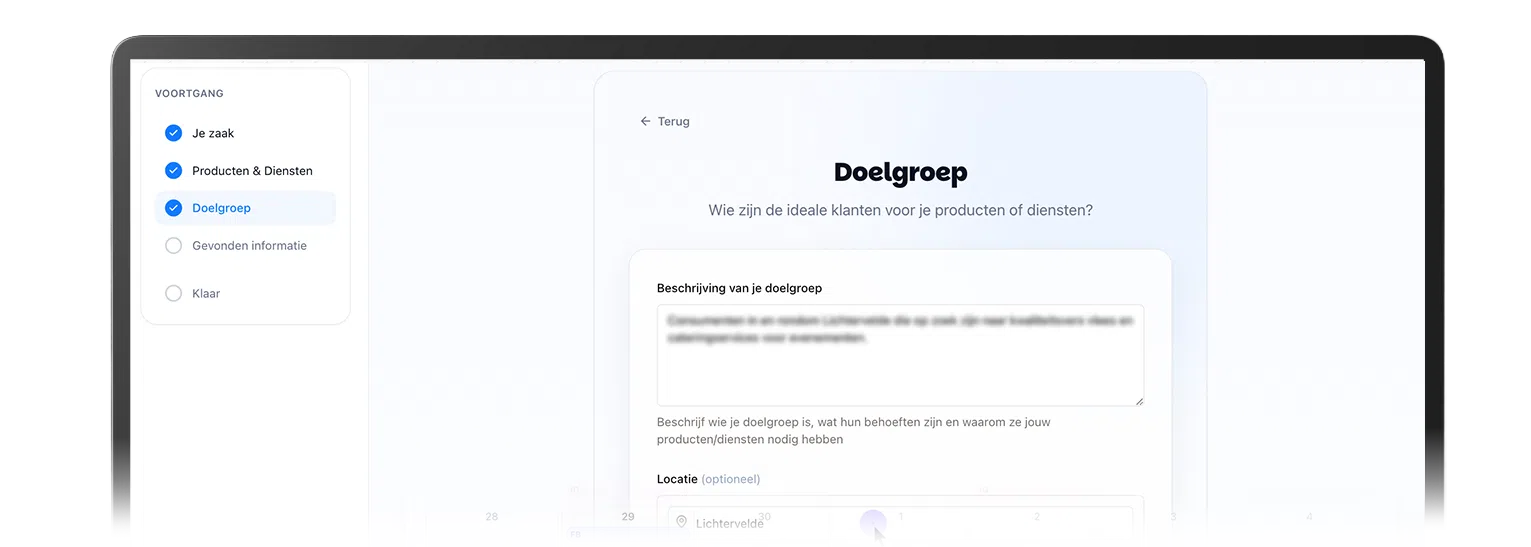 Het bedrijfsprofiel in Kenzi waar je je doelgroep beschrijft